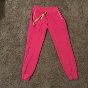 XXS petite figs hot pink jogger scrub pants